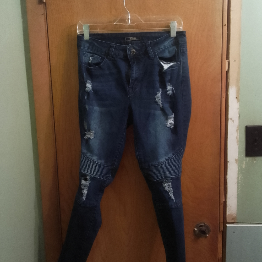 L&B Dark Blue‎ Distressed Skinny Jeans